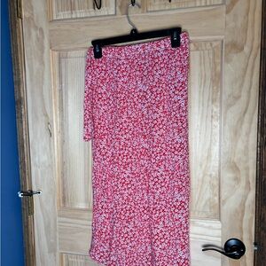 Floral Red Women's Skirt